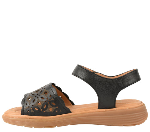 Sandale casual, dama, FORMAZIONE, 33177 negru, piele naturala